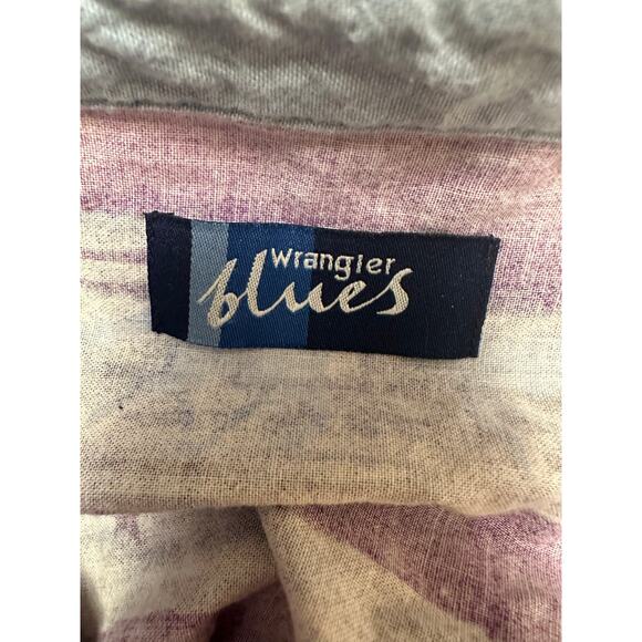 Vintage Wrangler Blues Horse Print Shirt Purple/Blue/White 100% Cotton Sz Large - Picture 5 of 5